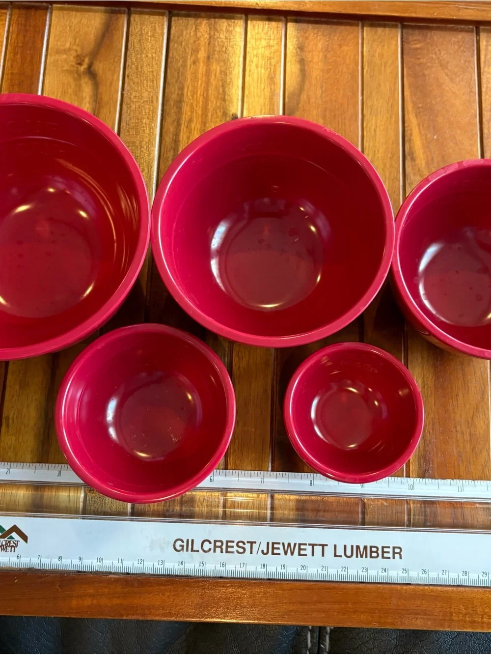 Sur La Table Red Melamine Nesting Measuring Bowl Set 5 Pieces Made in China